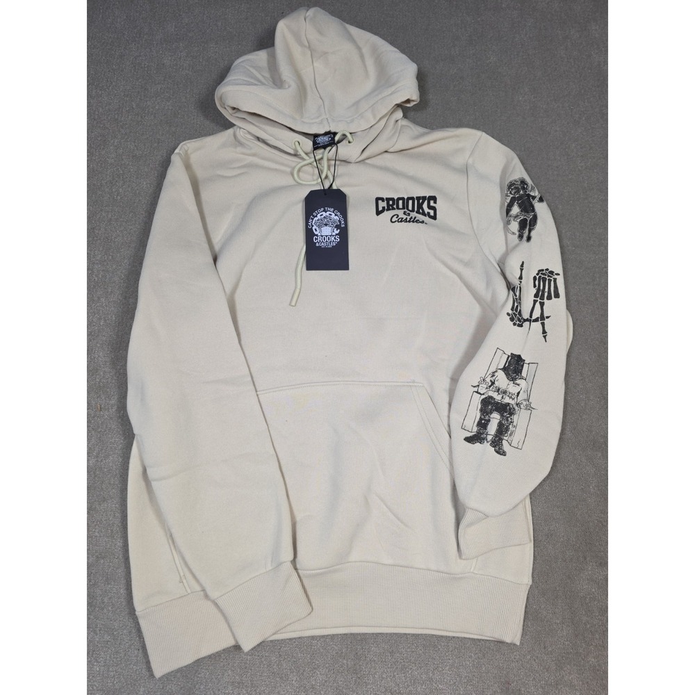 Crooks & Castles Men's Size M Medium Death Row Records Hoodie Tan Black